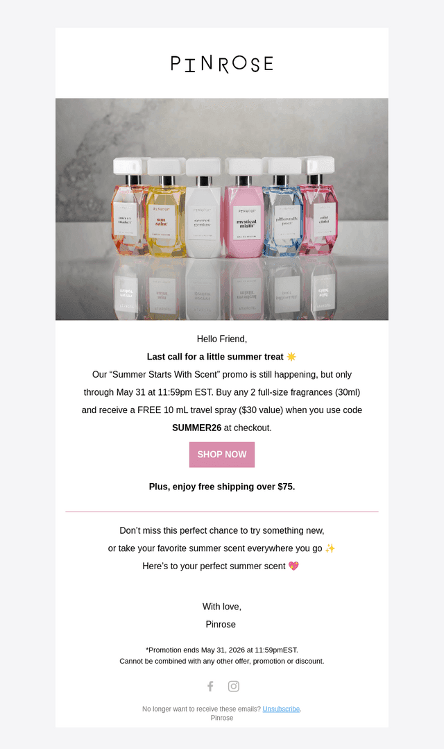 Pinrose email from Wed, May 27, 2026