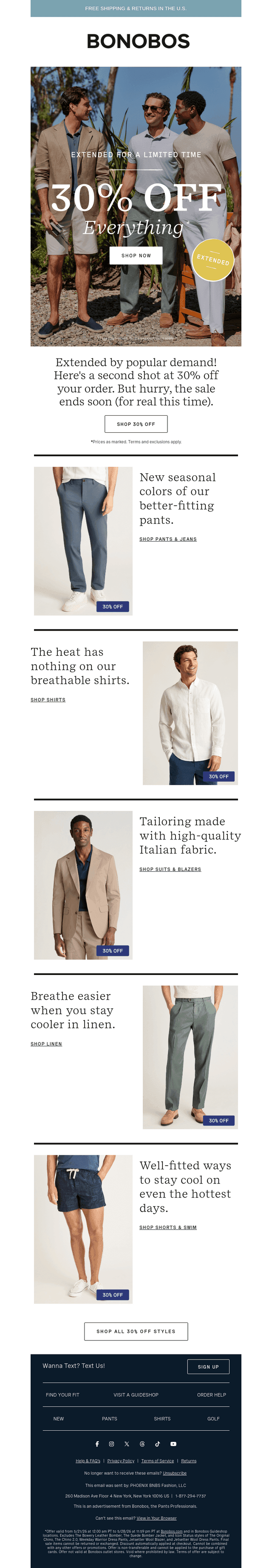 Bonobos email from Wed, May 27, 2026