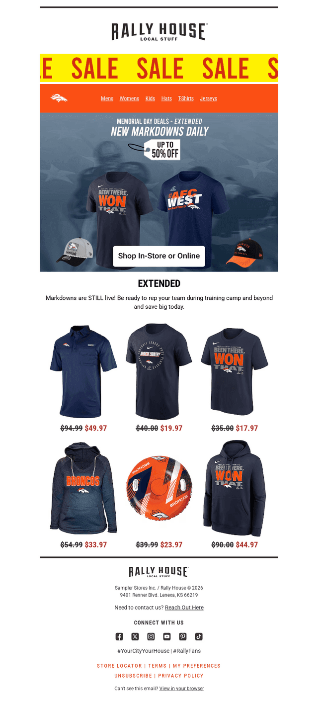 Rally House email from Wed, May 27, 2026