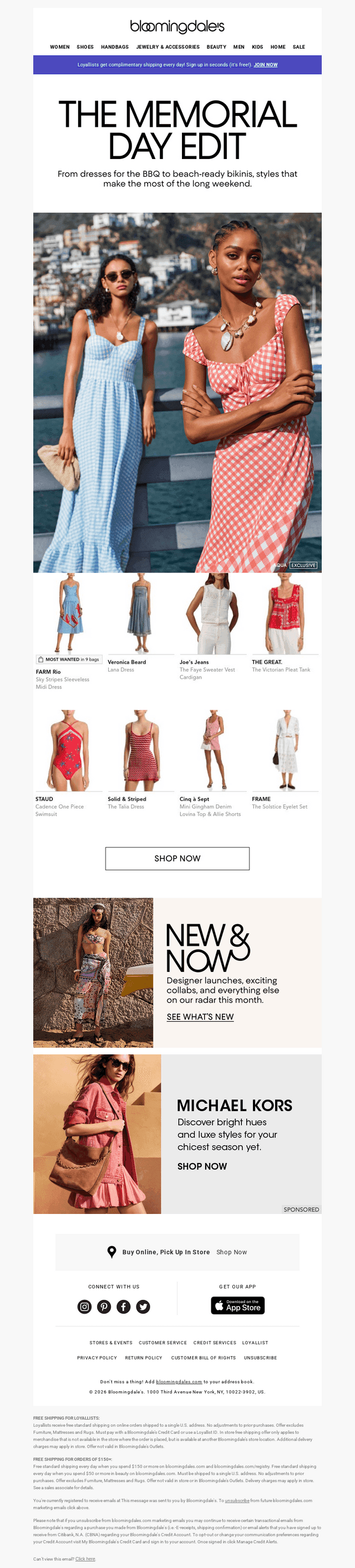Bloomingdale's email from Thu, May 28, 2026