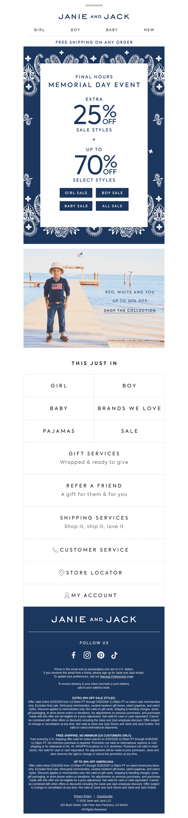 Janie and Jack email from Fri, May 29, 2026