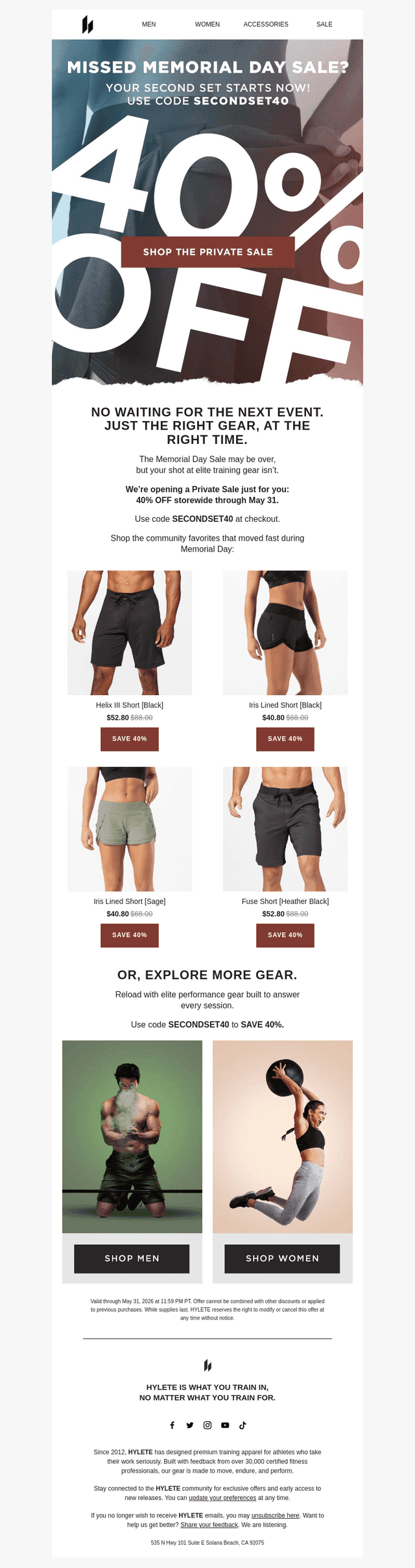 HYLETE LLC email from Fri, May 29, 2026