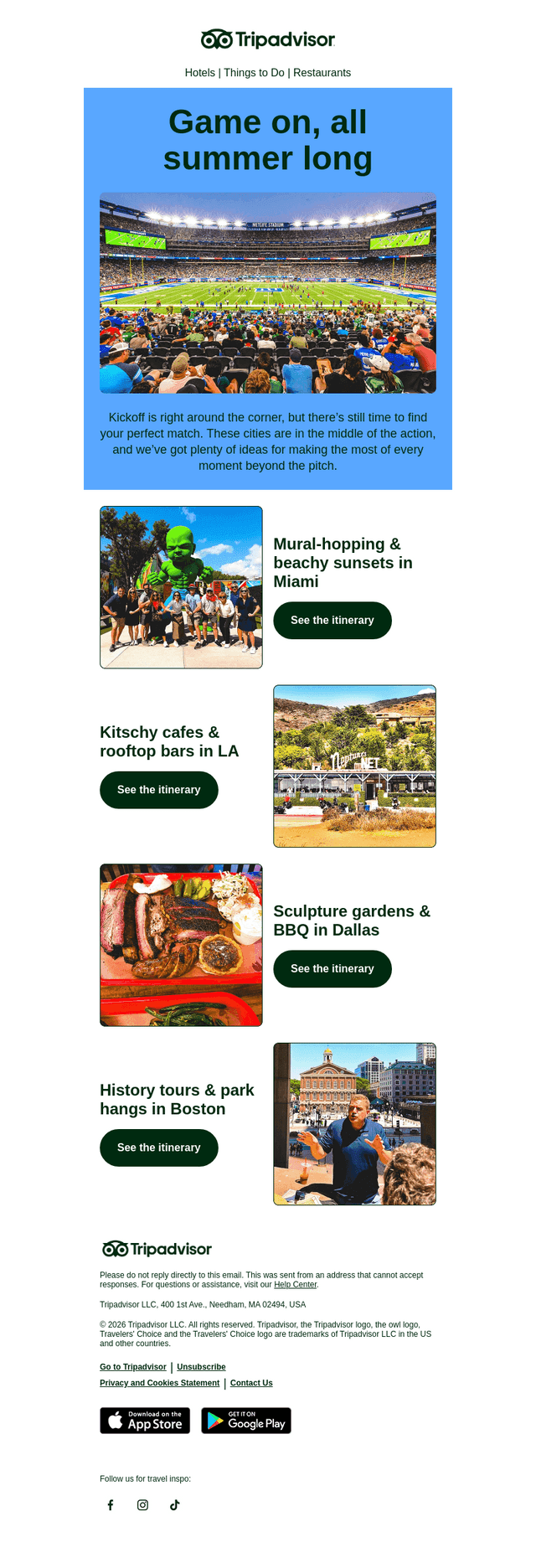 Your soccer-fueled getaway, planned ⚽