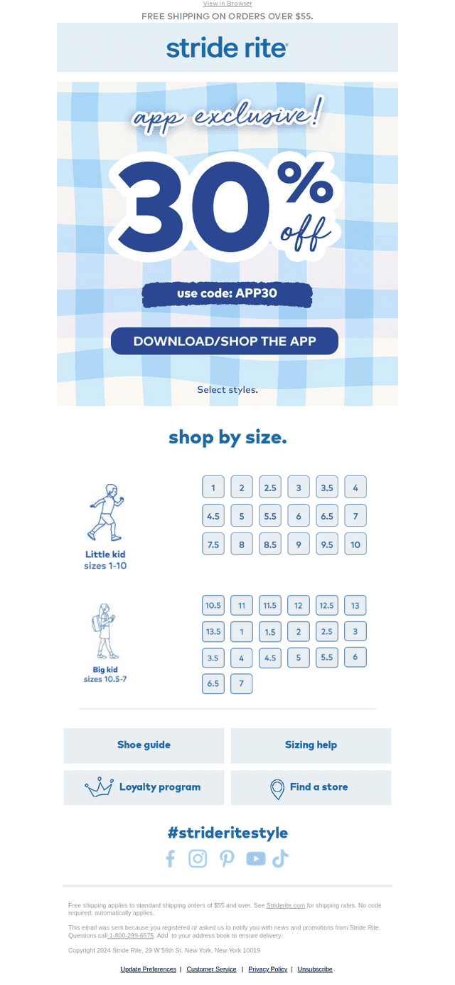 Stride Rite email from Fri, May 29, 2026