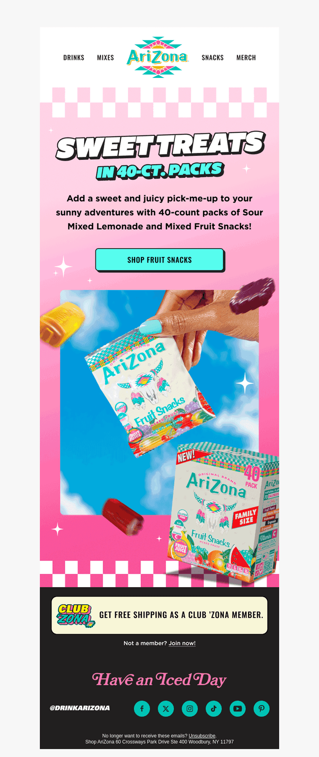 Arizona Iced Tea email from Fri, May 29, 2026