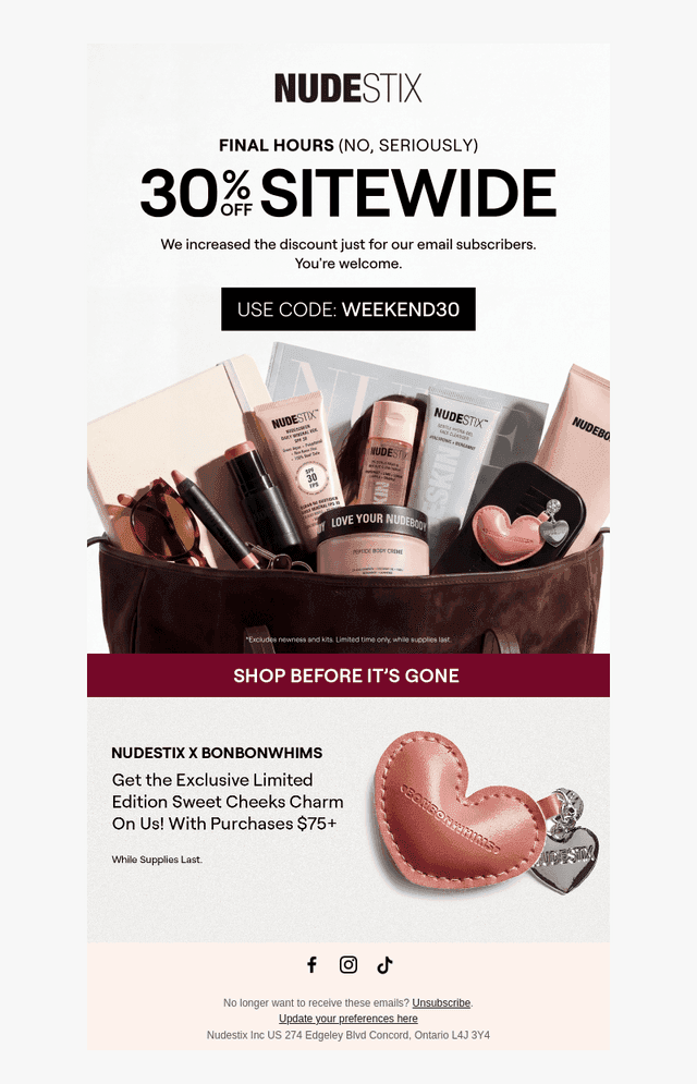 Nudestix email from Fri, May 29, 2026