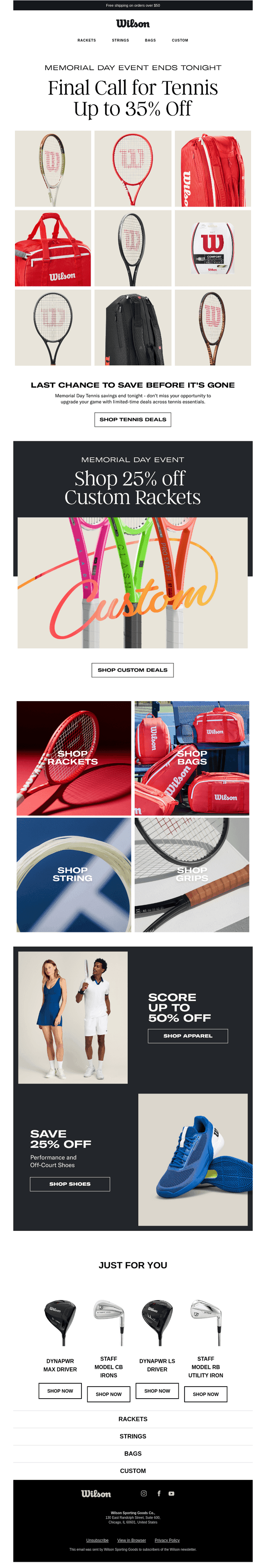 Wilson Sporting Goods Co. email from Fri, May 29, 2026