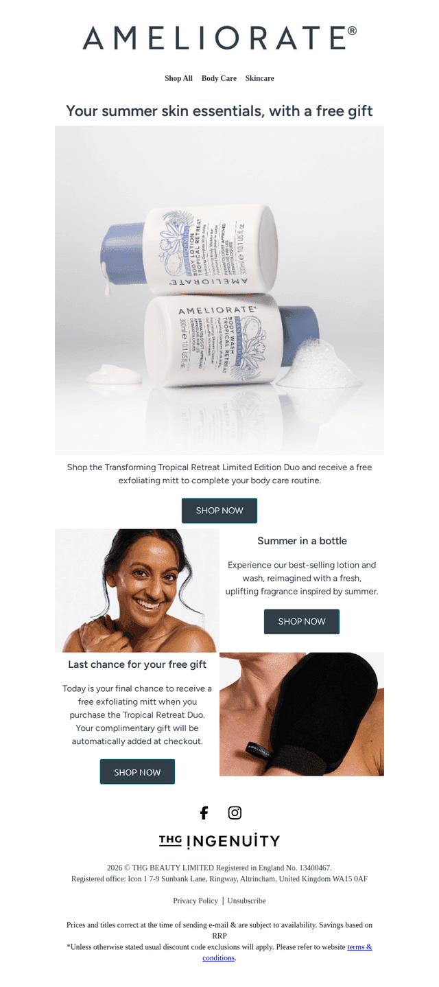 Ameliorate UK email from Sat, May 30, 2026