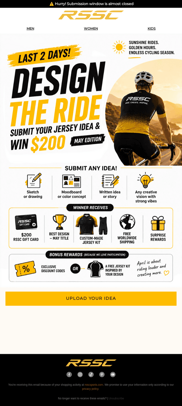 🚴‍♂️ Final Call: Design the Ride Challenge Closing Soon