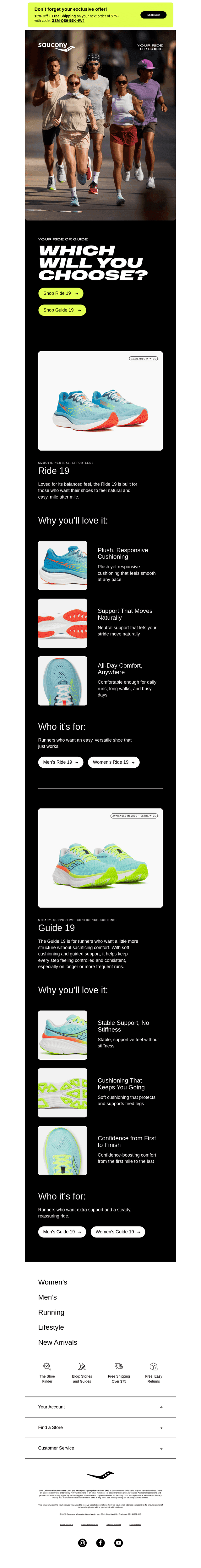 Pick your starter shoe: Ride or Guide?