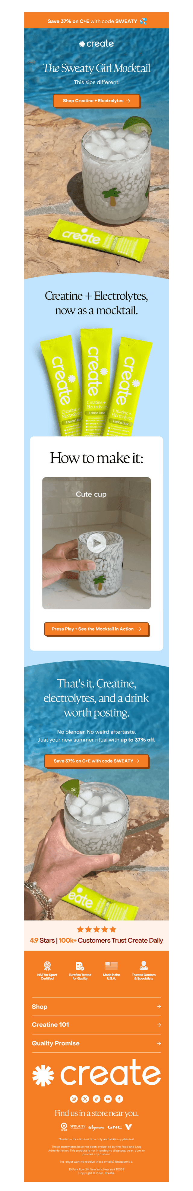 We put creatine in a mocktail.