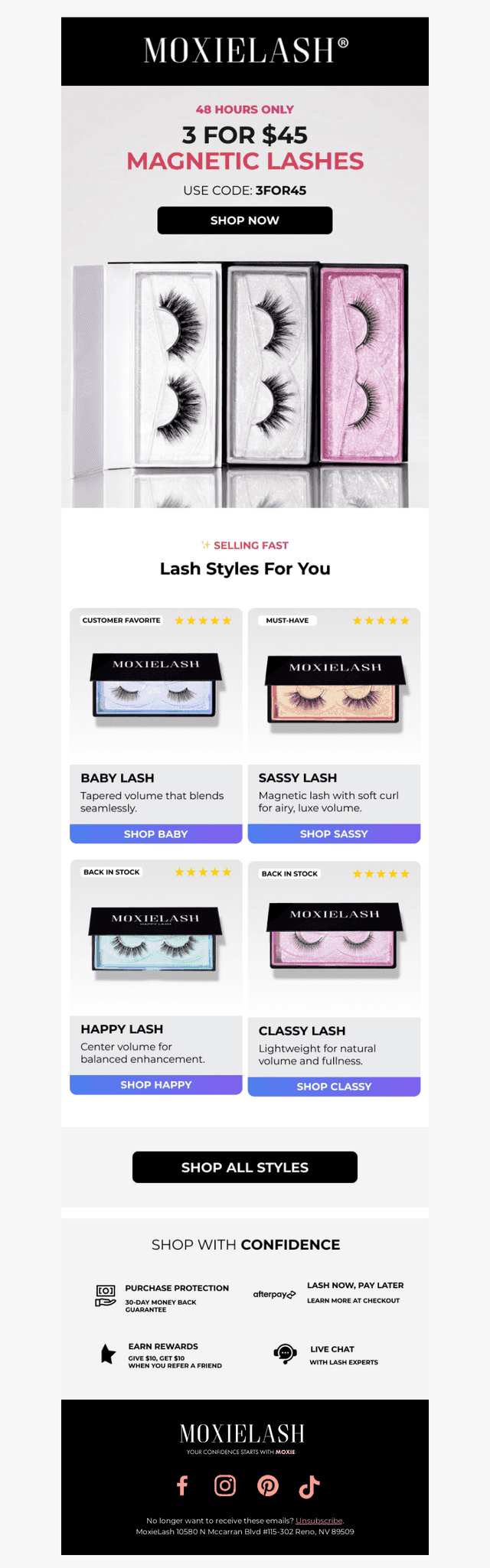 48 Hours Only: 3 For $45 Lashes!