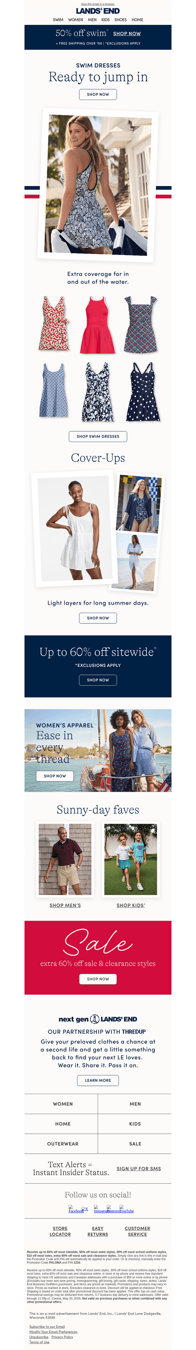 Swim dresses with perfect coverage: 50% off!