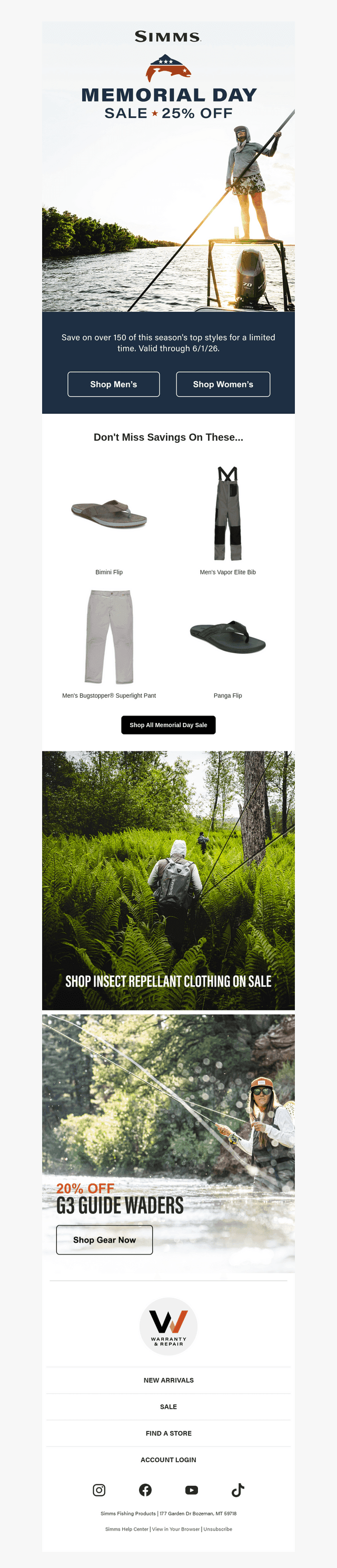 Simms Fishing Products email from Sat, May 30, 2026
