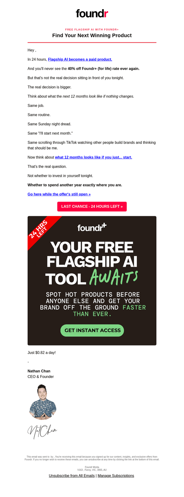 Foundr email from Sun, May 31, 2026