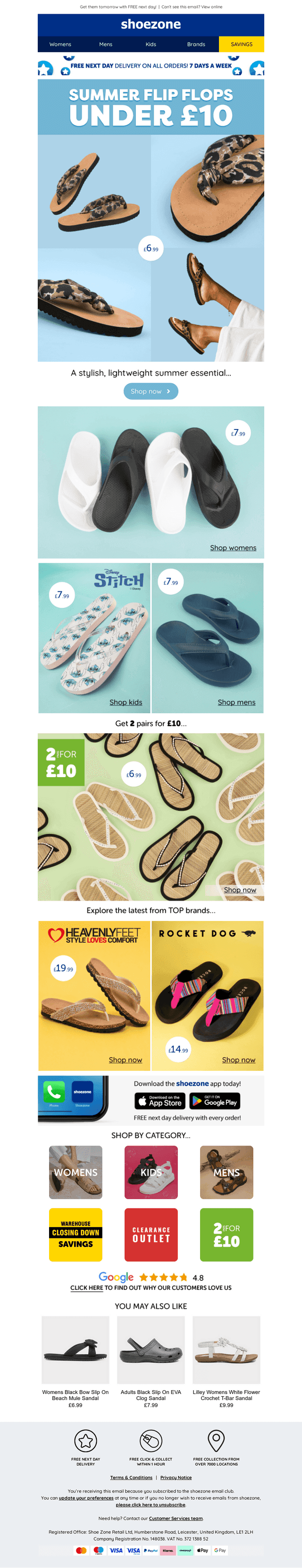 Summer shopping? Flip flops from £6.99 inside…