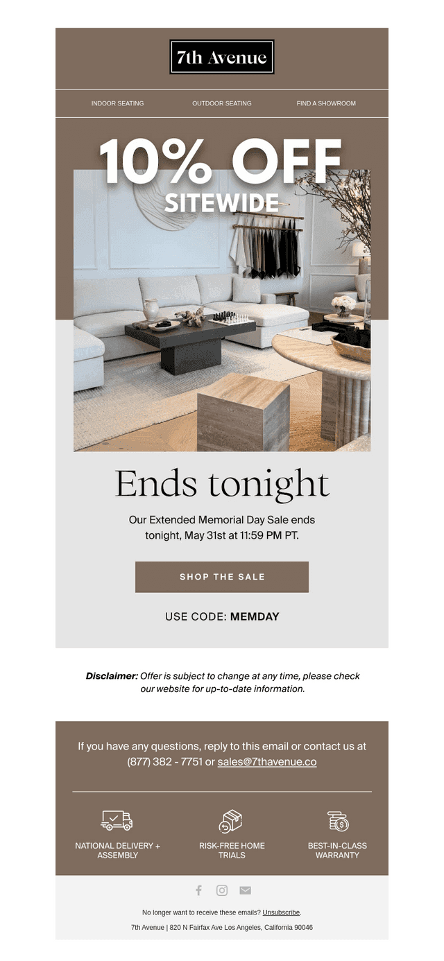 Ends at midnight tonight:
