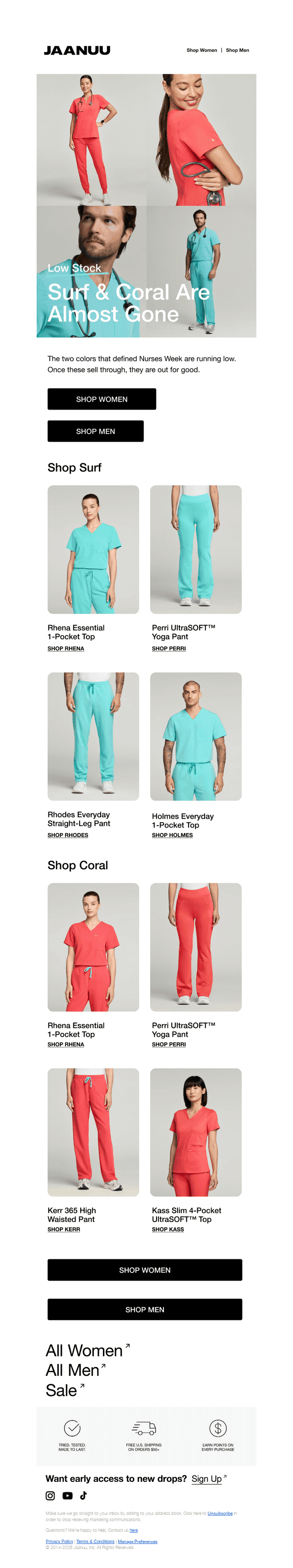 Low Stock: Surf & Coral