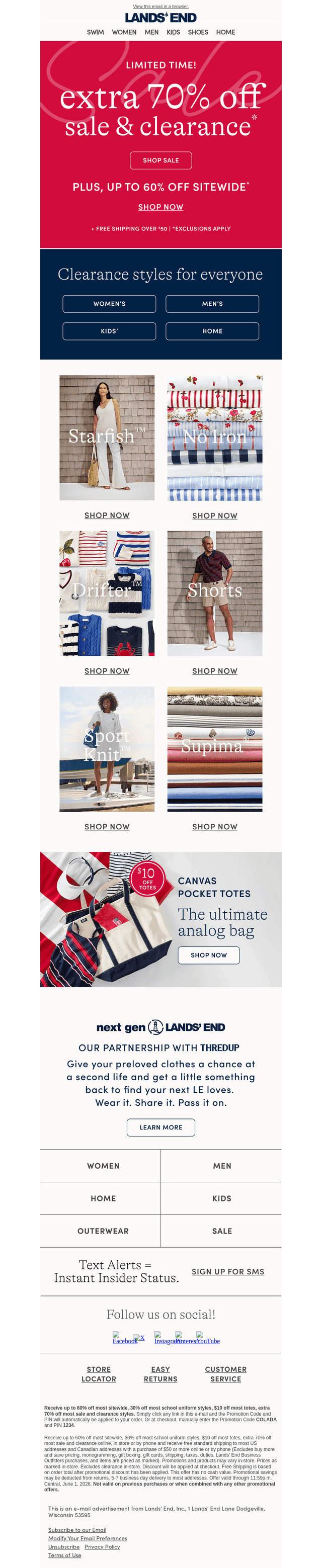 JUST IN: Extra 70% off clearance styles!