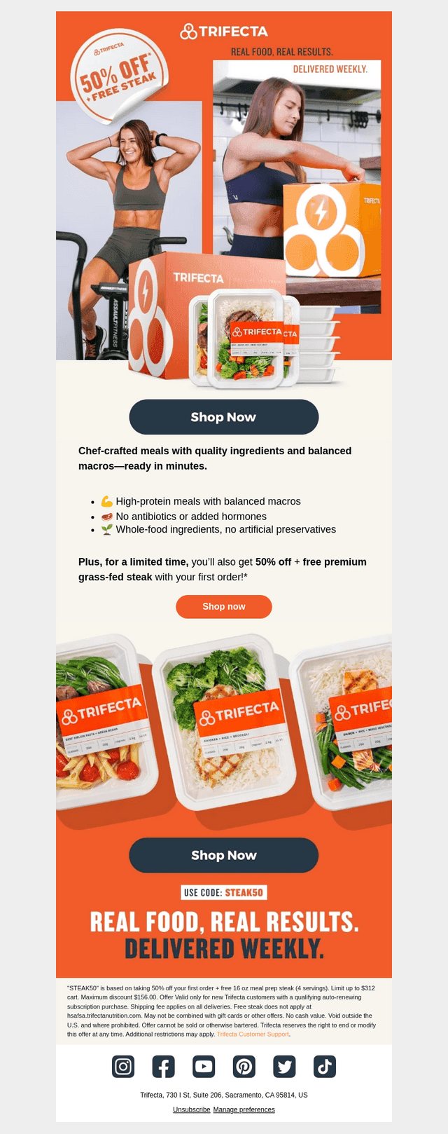 50% off meal delivery! ✔️