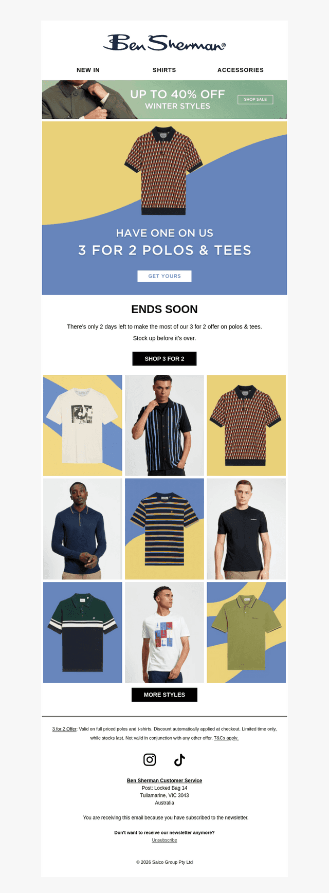3 FOR 2 ENDS SOON 👉