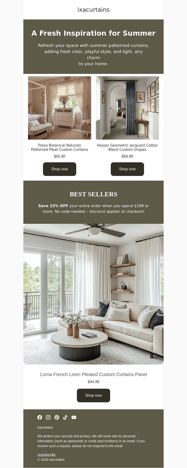 Brighten Summer with 23% Off Patterned Curtains