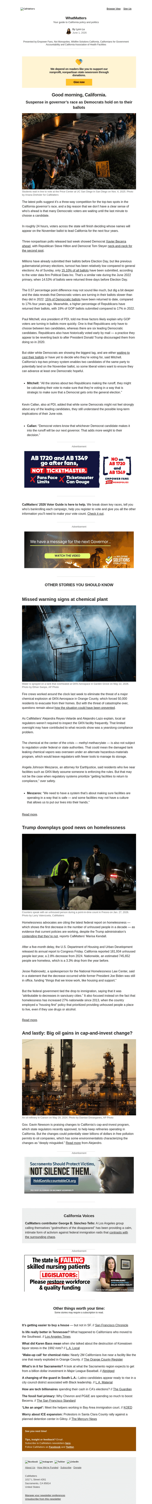 Calm email from Mon, Jun 1, 2026