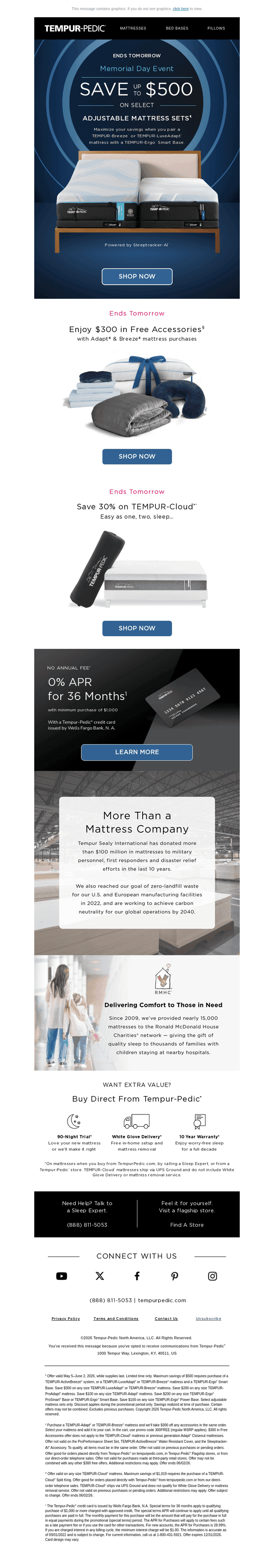 Tempur-Pedic email from Mon, Jun 1, 2026