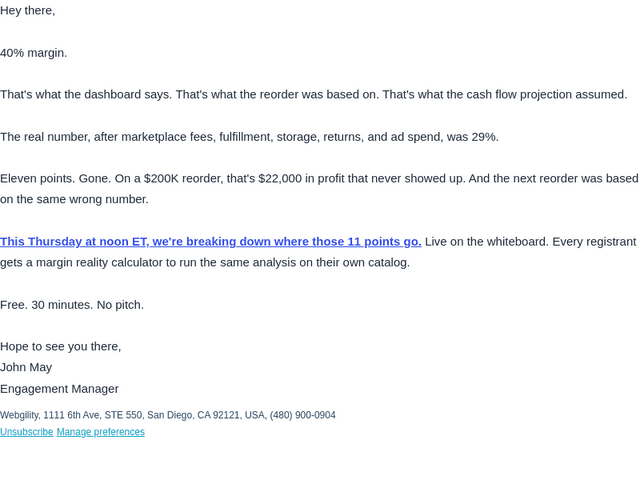 Webgility email from Mon, Jun 1, 2026