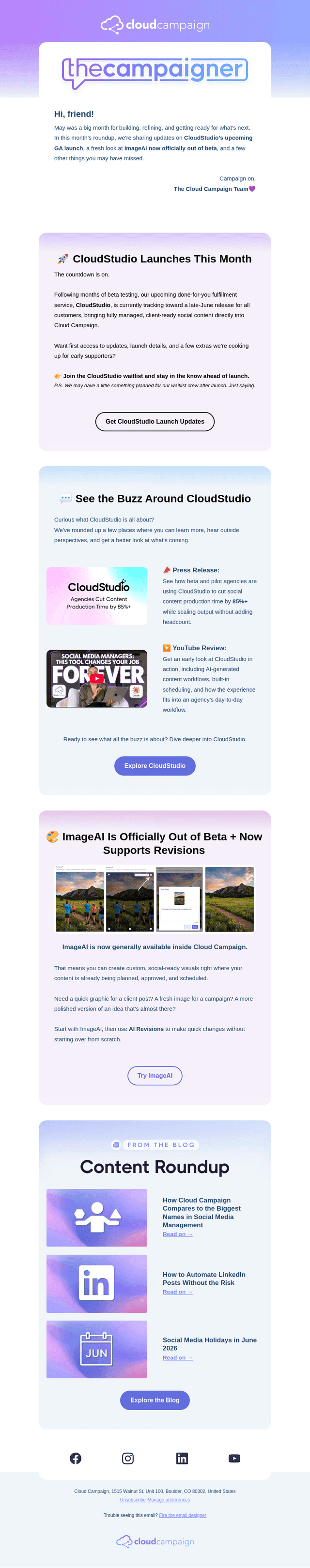 Cloud Campaign email from Mon, Jun 1, 2026