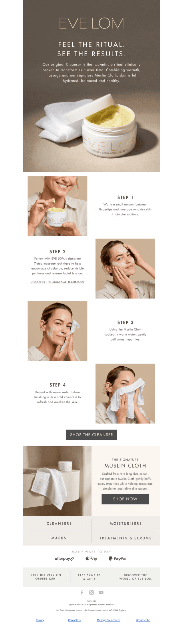 Your cleanser ritual, step by step