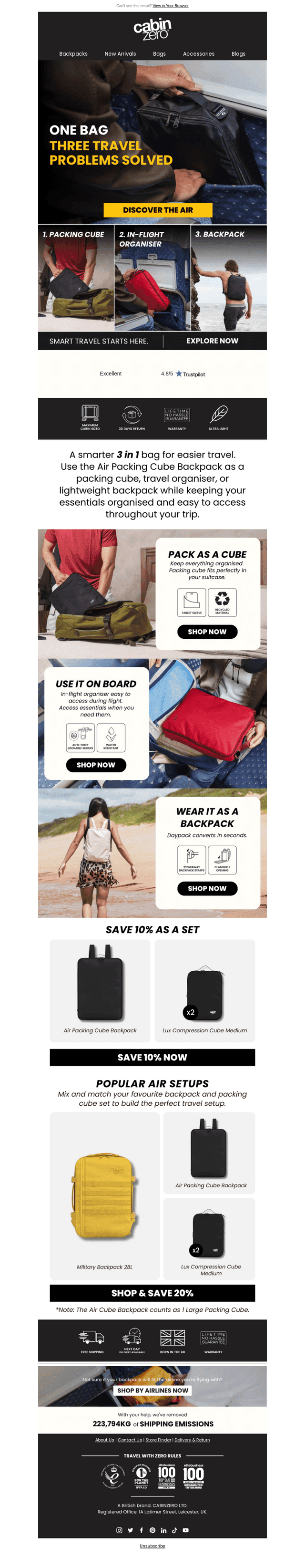 🎒 Packing feels easier with a 3-in-1 bag