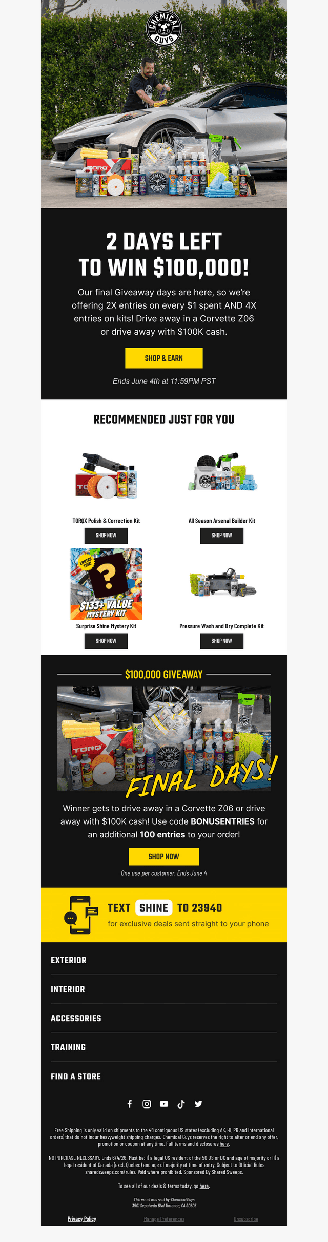 Chemical Guys email from Tue, Jun 2, 2026