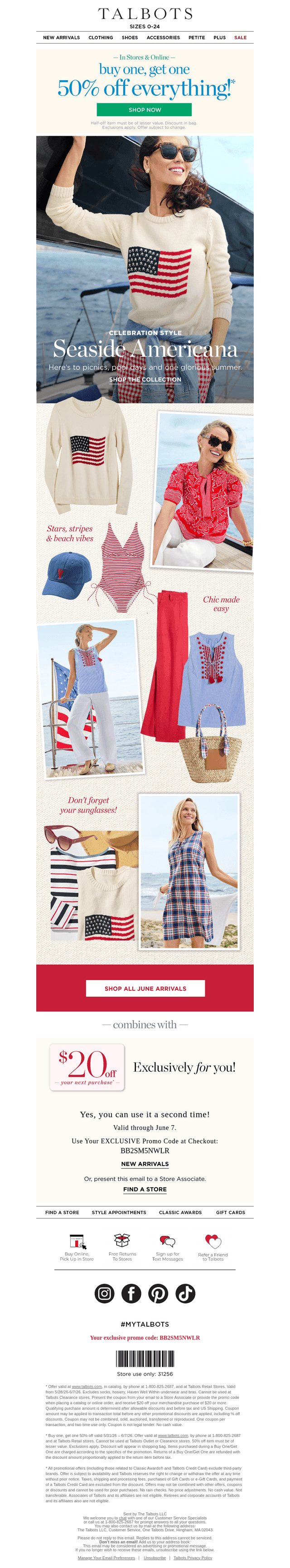 Stars + Stripes + BOGO 50% off EVERYTHING*