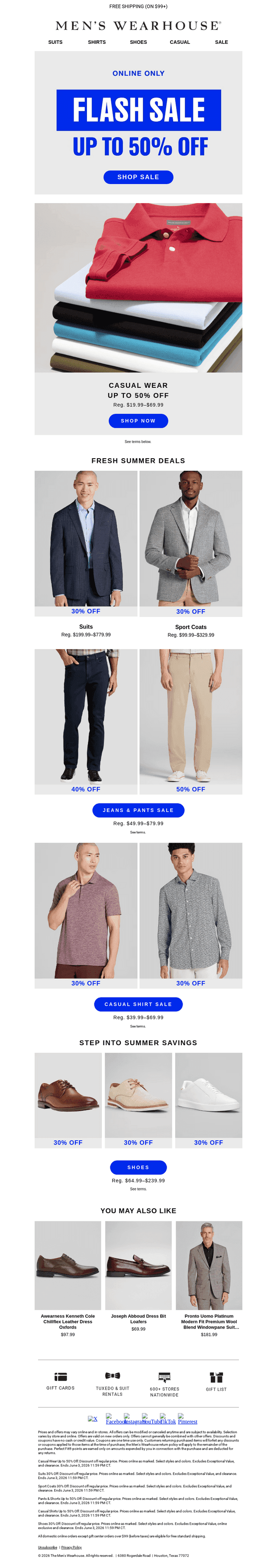 Men's Wearhouse email from Tue, Jun 2, 2026