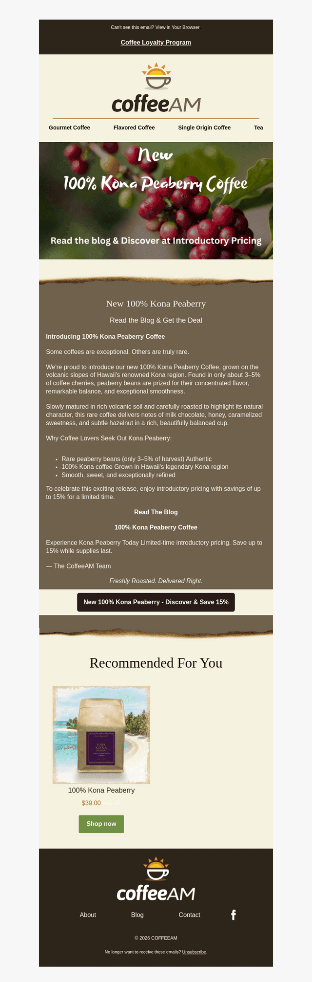New - 100% Kona Peaberry