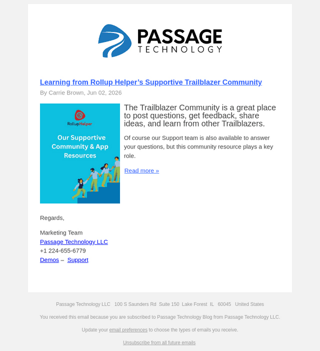 Passage Technology email from Tue, Jun 2, 2026