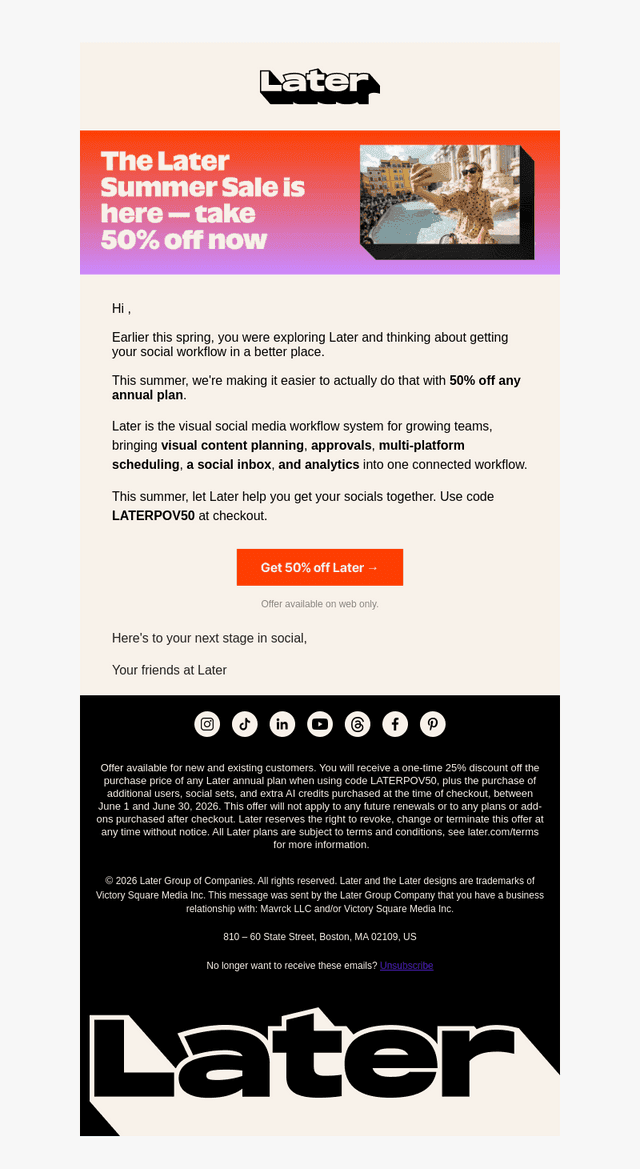 Later email from Tue, Jun 2, 2026