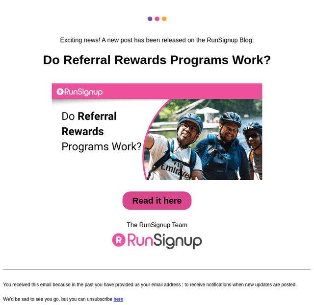 RunSignUp email from Tue, Jun 2, 2026