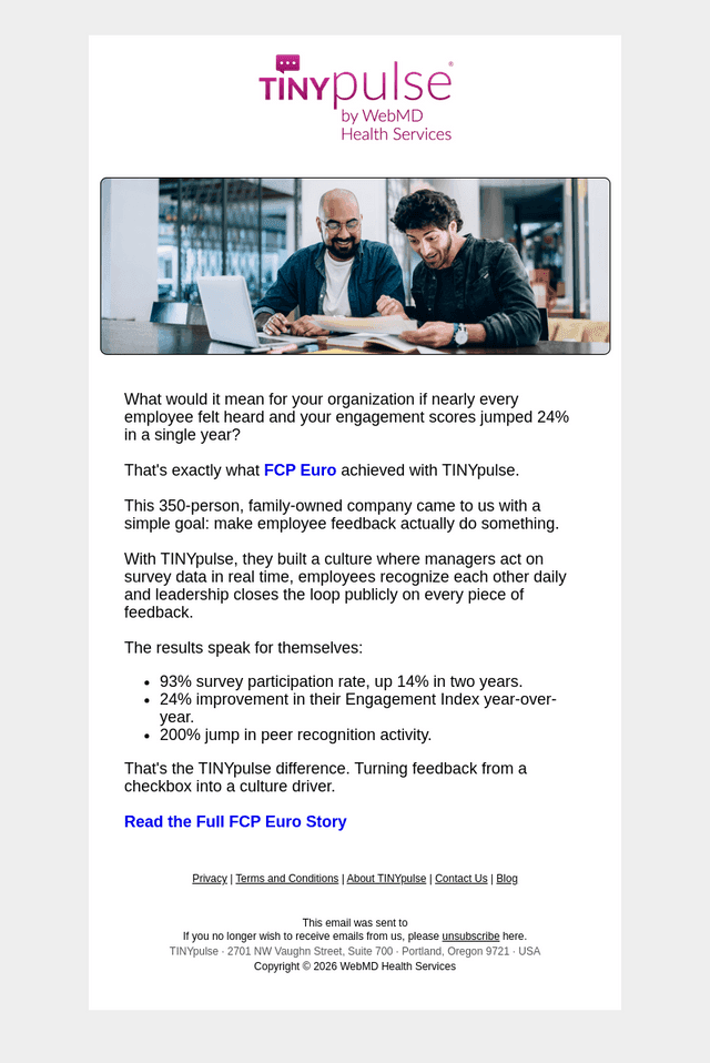 TINYpulse email from Tue, Jun 2, 2026
