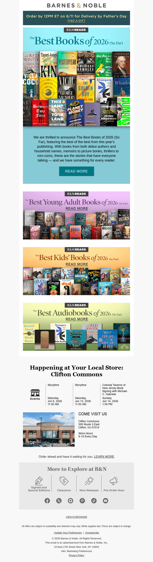 Barnes & Noble email from Wed, Jun 3, 2026
