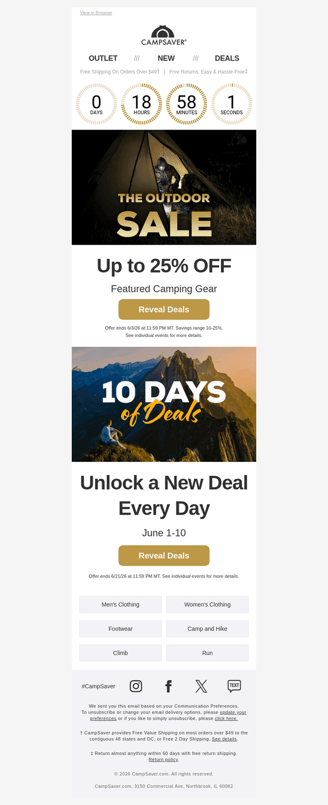 CampSaver email from Wed, Jun 3, 2026