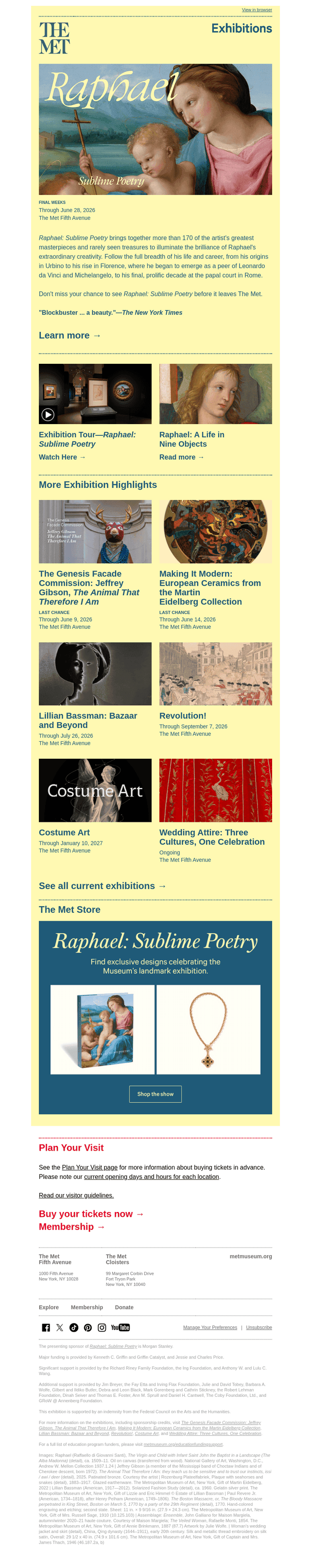 The Metropolitan Museum of Art email from Wed, Jun 3, 2026