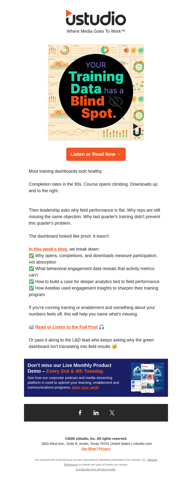 uStudio email from Wed, Jun 3, 2026