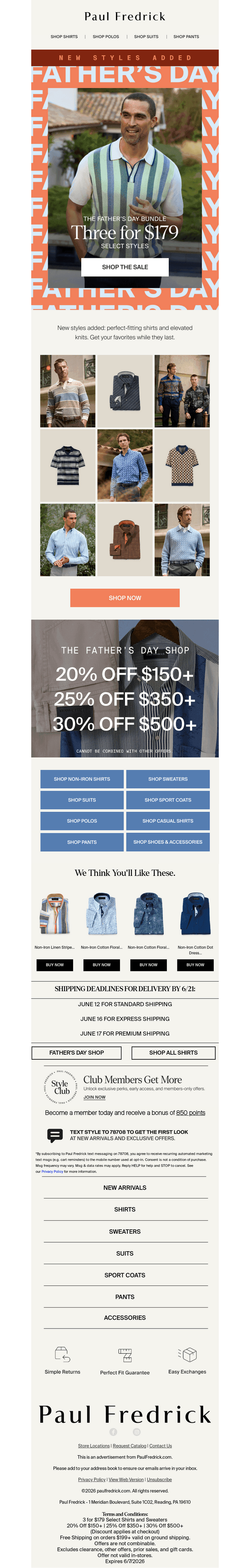 3 for $179 Shirts: Father's Day Bundle