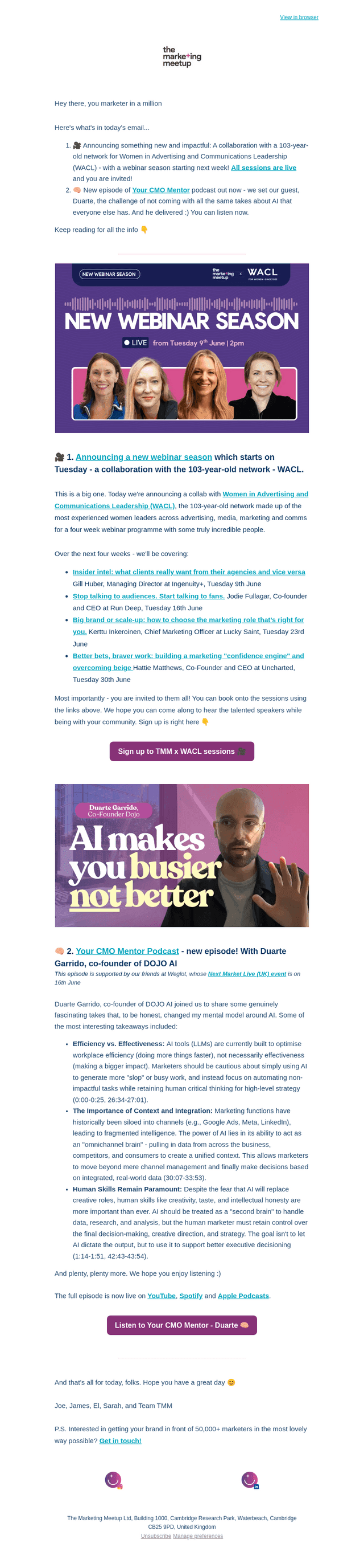 The Marketing Meetup email from Thu, Jun 4, 2026