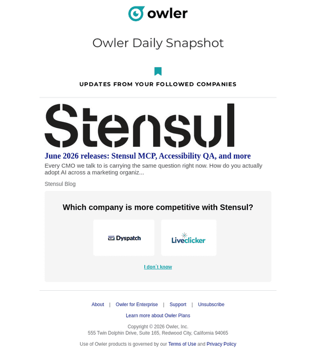 Owler email from Thu, Jun 4, 2026