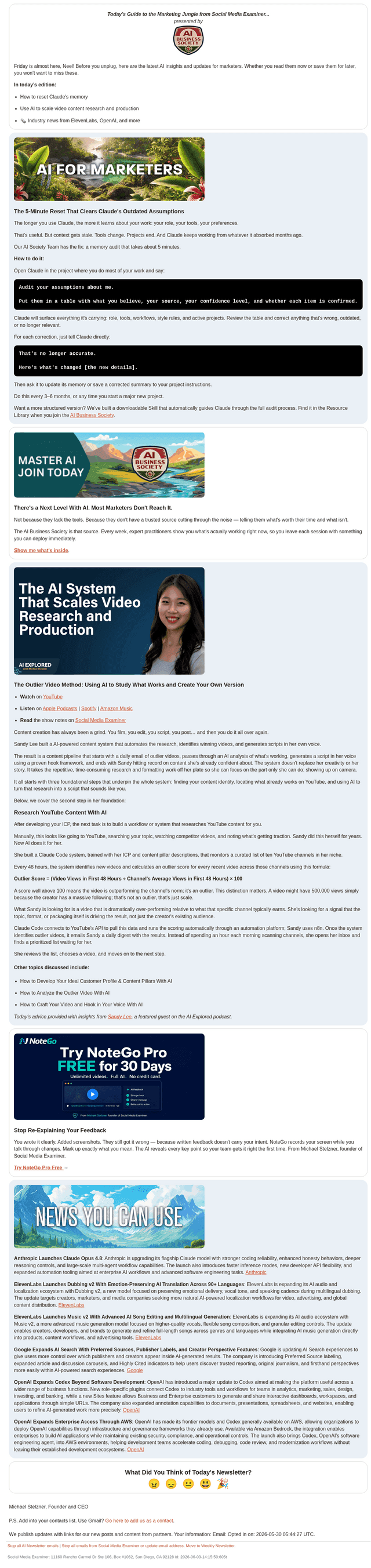 Social Media Examiner email from Thu, Jun 4, 2026