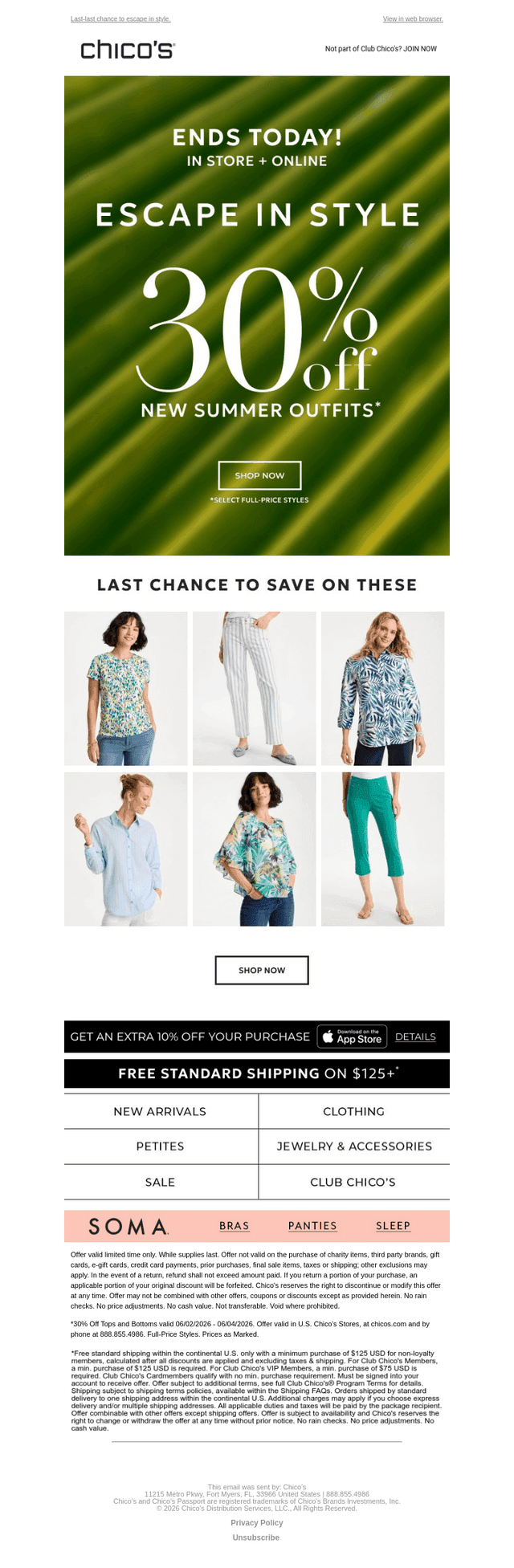 Final Call! 30% Off Tops and Bottoms