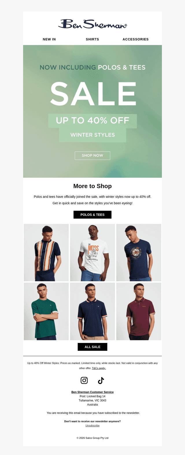 Ben Sherman Australia email from Fri, Jun 5, 2026